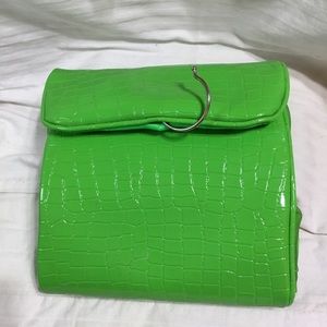 Makeup travel bag, 9”x22” unfolded, 3 clear pouches, 2 large mesh pouches